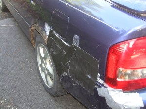 Held together with duct tape.